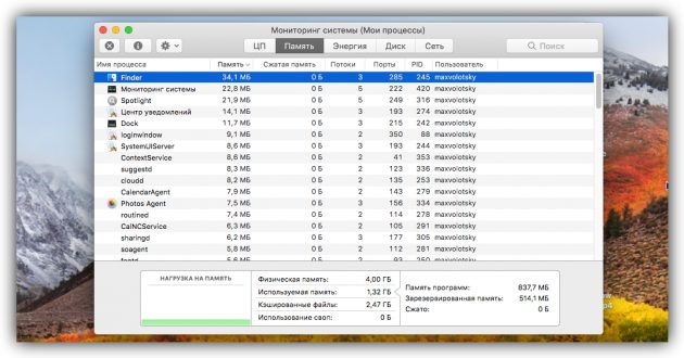 Якщо побачите на ньому червоний колір, значить, системі не вистачає оперативної пам'яті